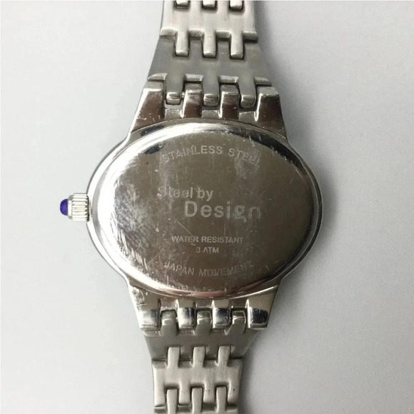 Steel by Design Watch Women 30mm Silver Tone Oval Blue Dial main image 8